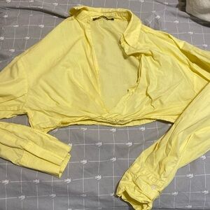 Yellow cropped blouse